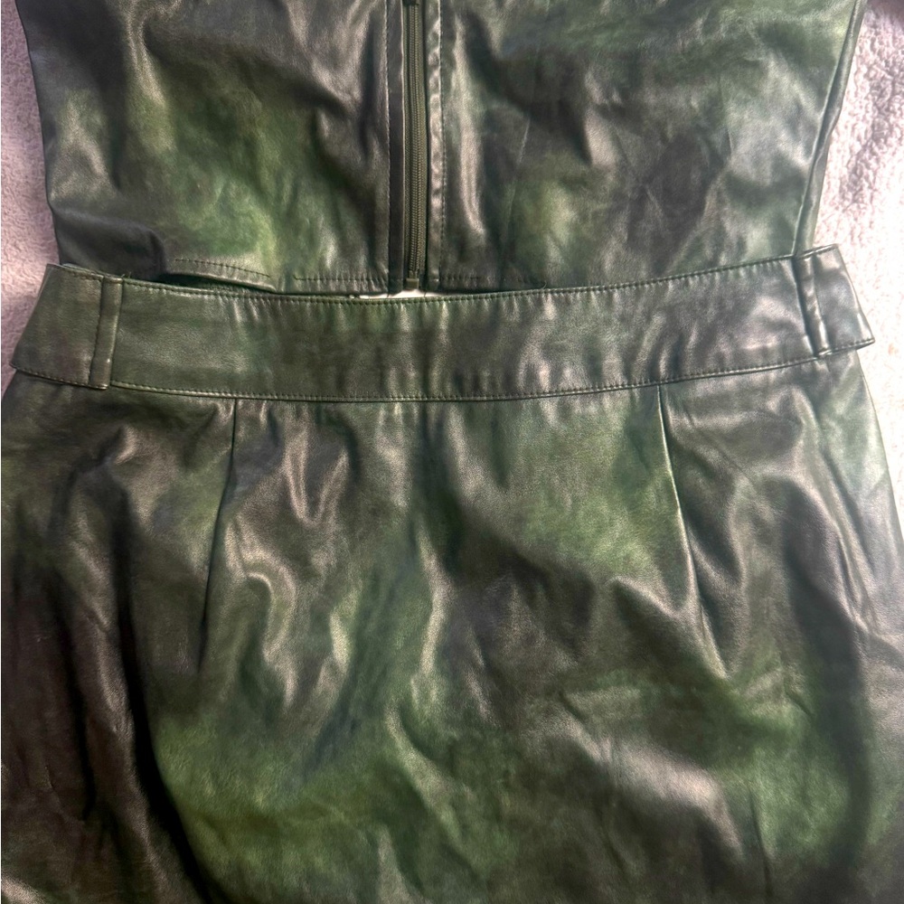 Green Leather Dress
